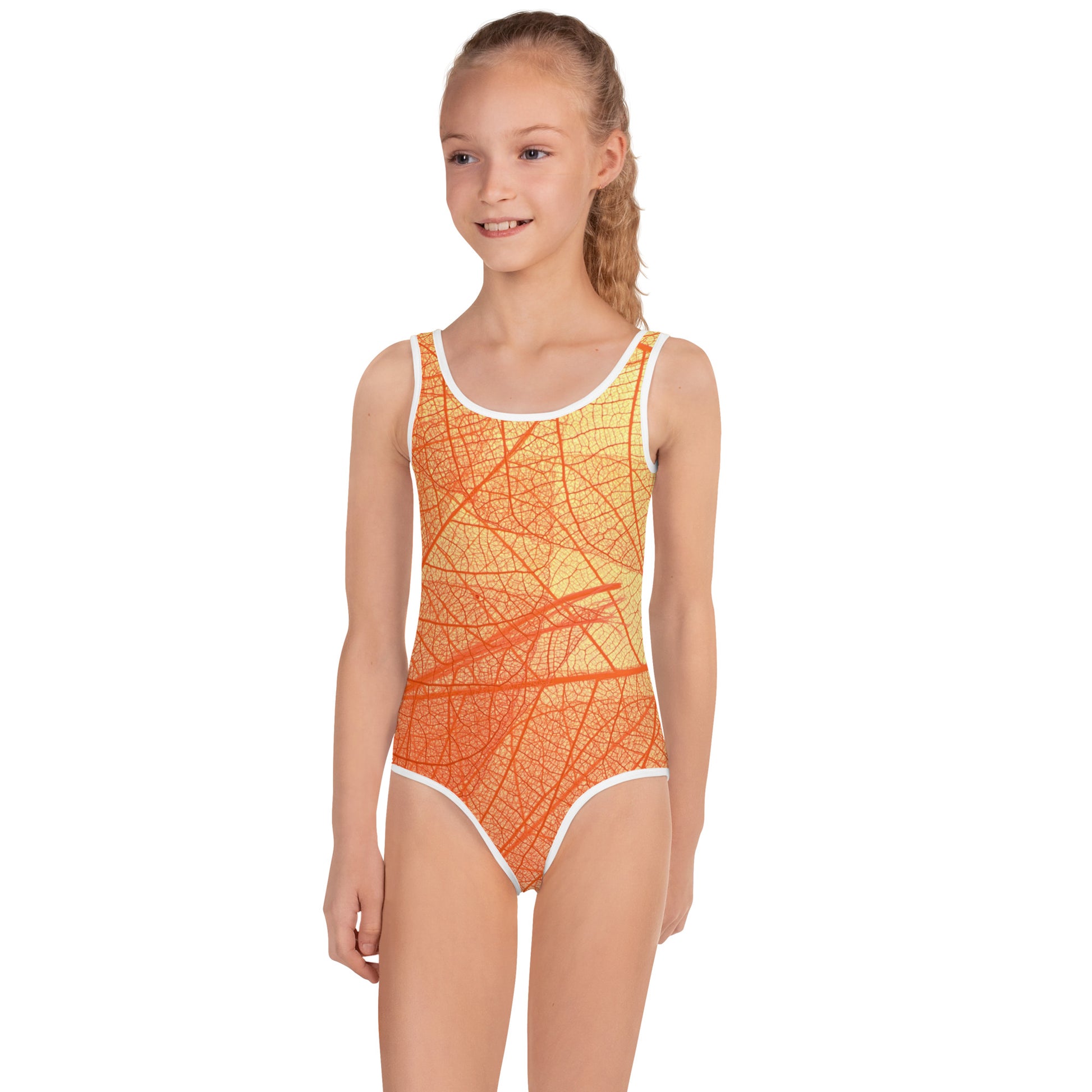 Vermilion Wisps Girl's Swimsuit - FLAKOUT