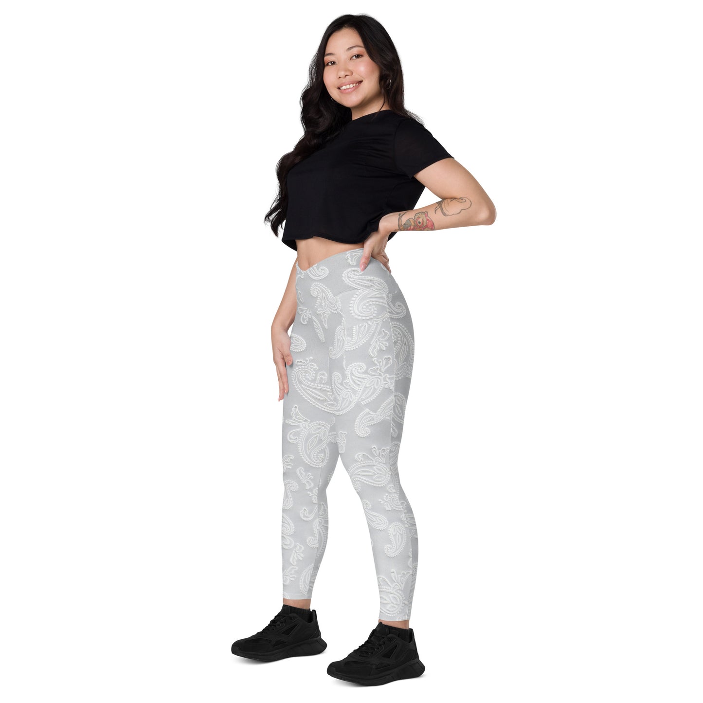 Fabric Sigils Women's Recycled Crossover Leggings With Pockets - FLAKOUT