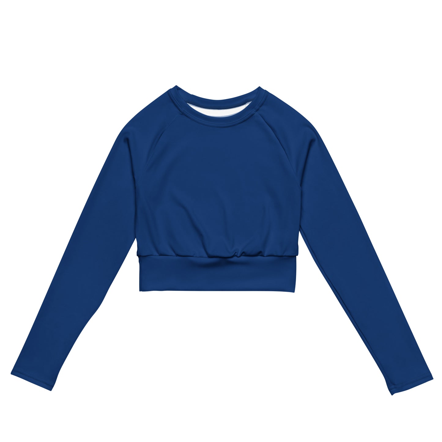 Women's Recycled Long-sleeve Crop Top - Dark Cerulean