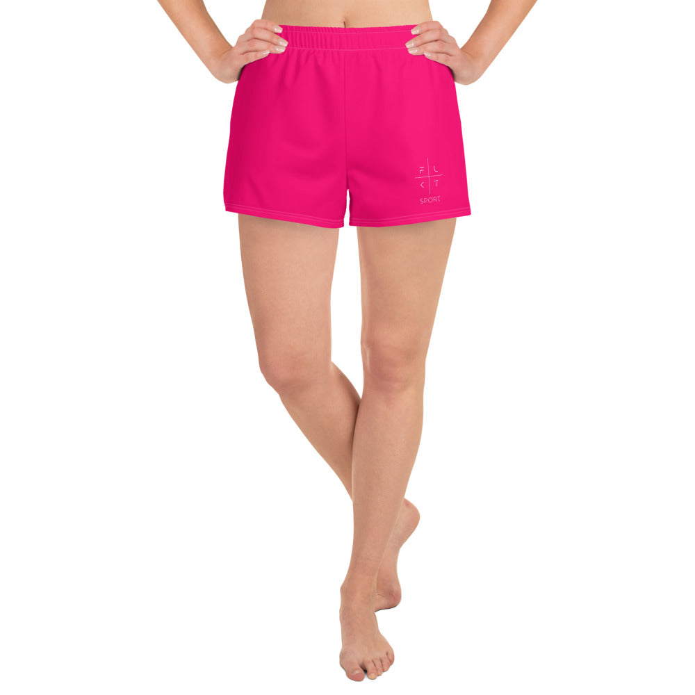 FLAKOUT Sport Fuchsia Burst Women’s Recycled Athletic Shorts - FLAKOUT