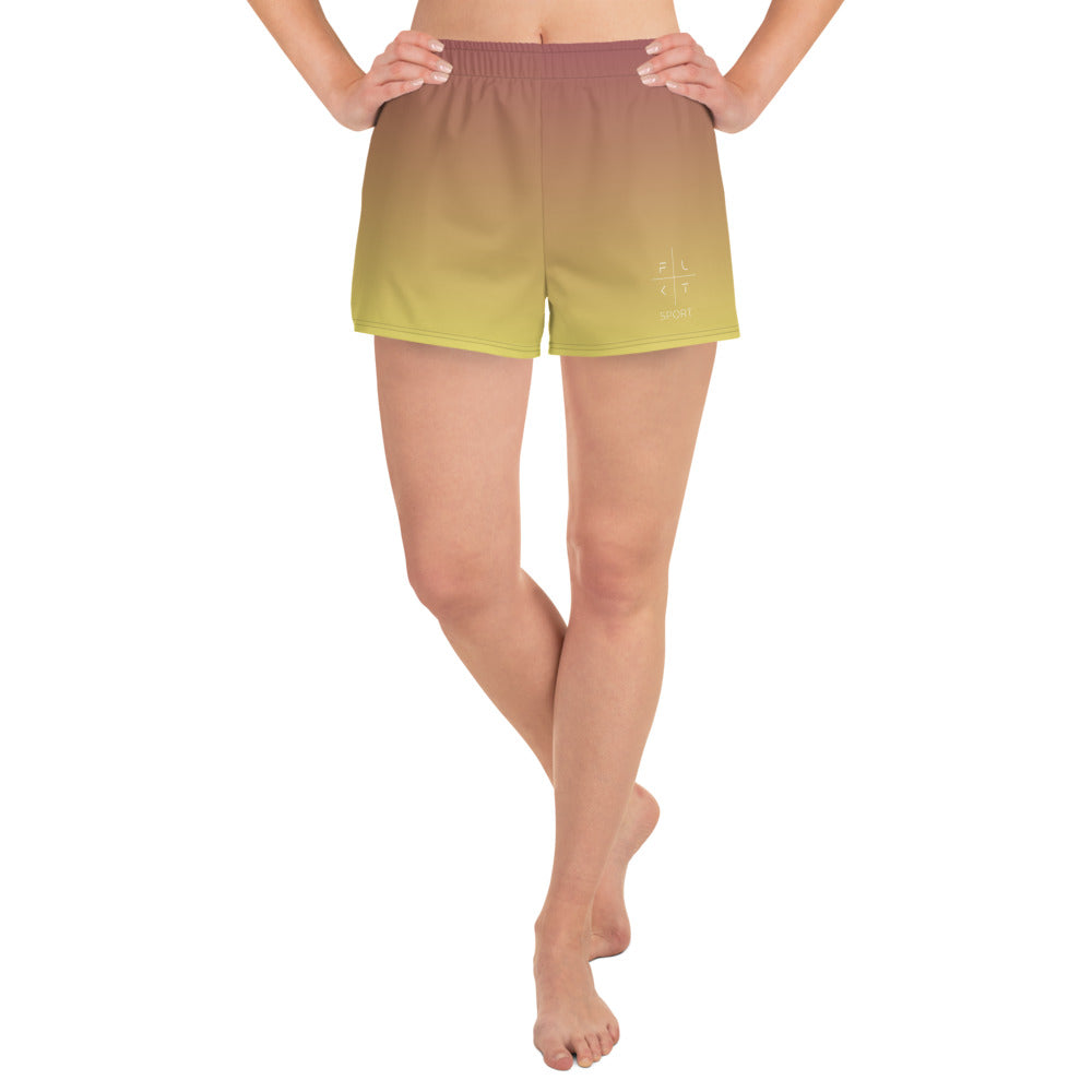 FLAKOUT Sport Golden Raspberry Women’s Recycled Athletic Shorts - FLAKOUT