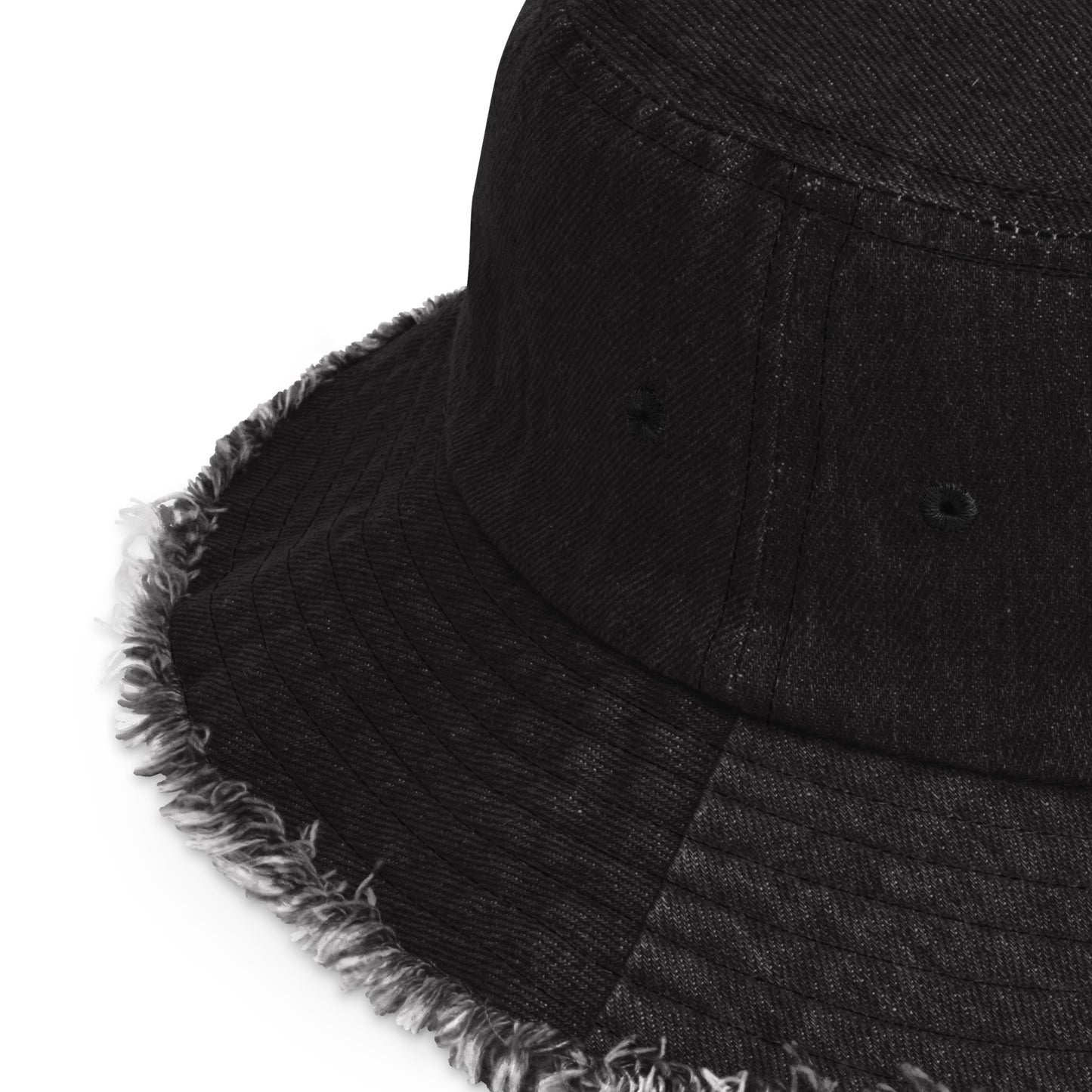 FLAKOUT Logo Embroidered Distressed Denim Hat - FLAKOUT