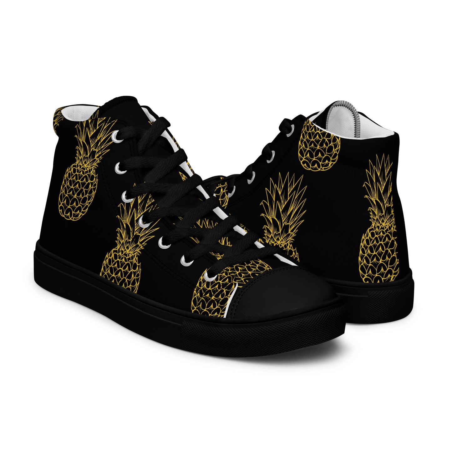 Pineapple Bliss Men’s High Top Canvas Shoes - FLAKOUT