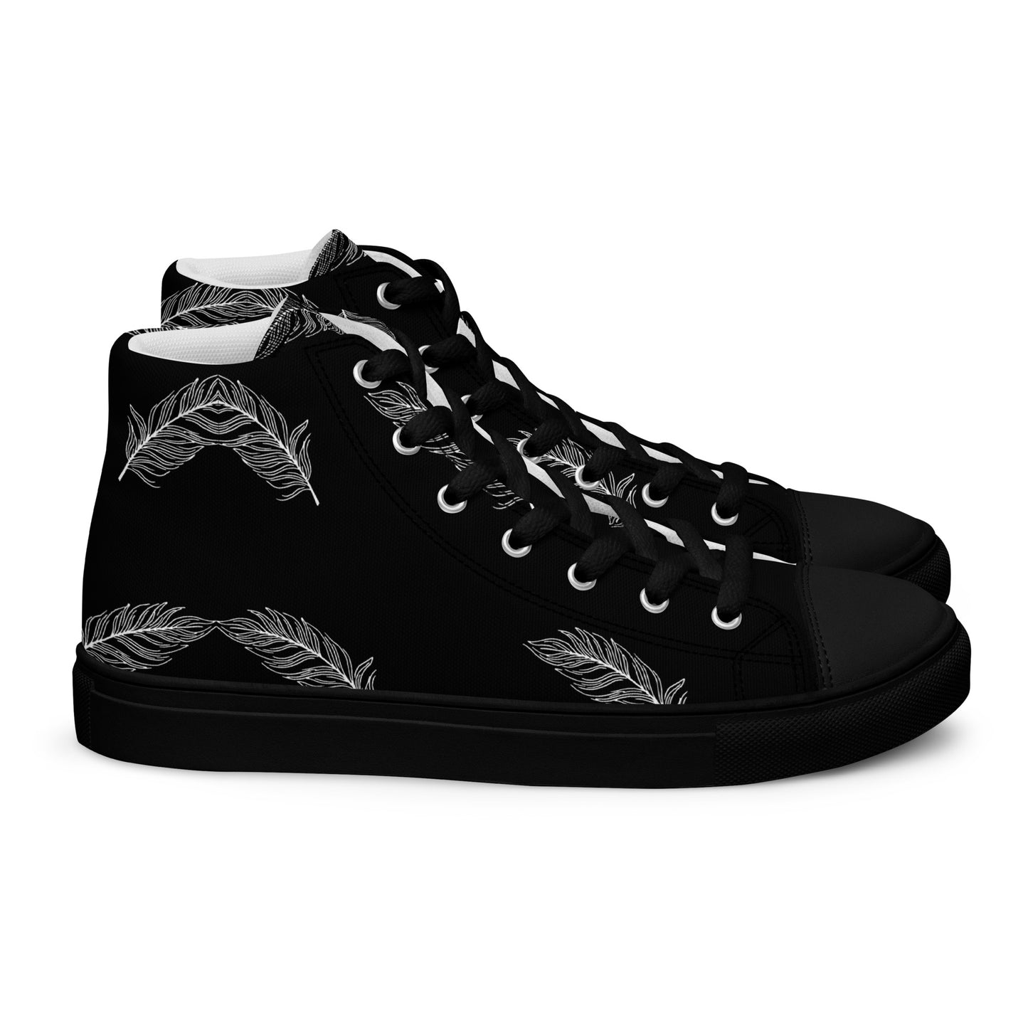 Ethereal Plumes Men’s High Top Canvas Shoes - FLAKOUT