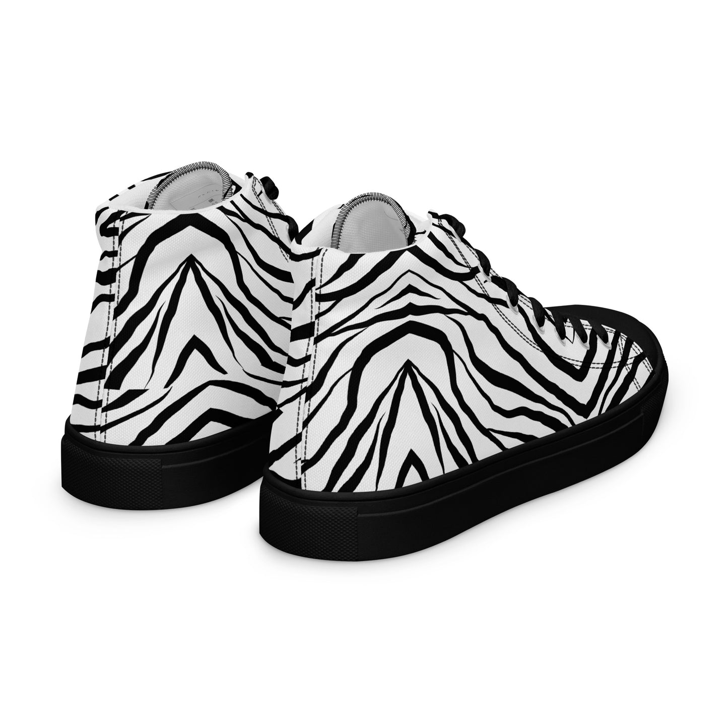 Striped Zebra Vibrance Men’s High Top Canvas Shoes - FLAKOUT