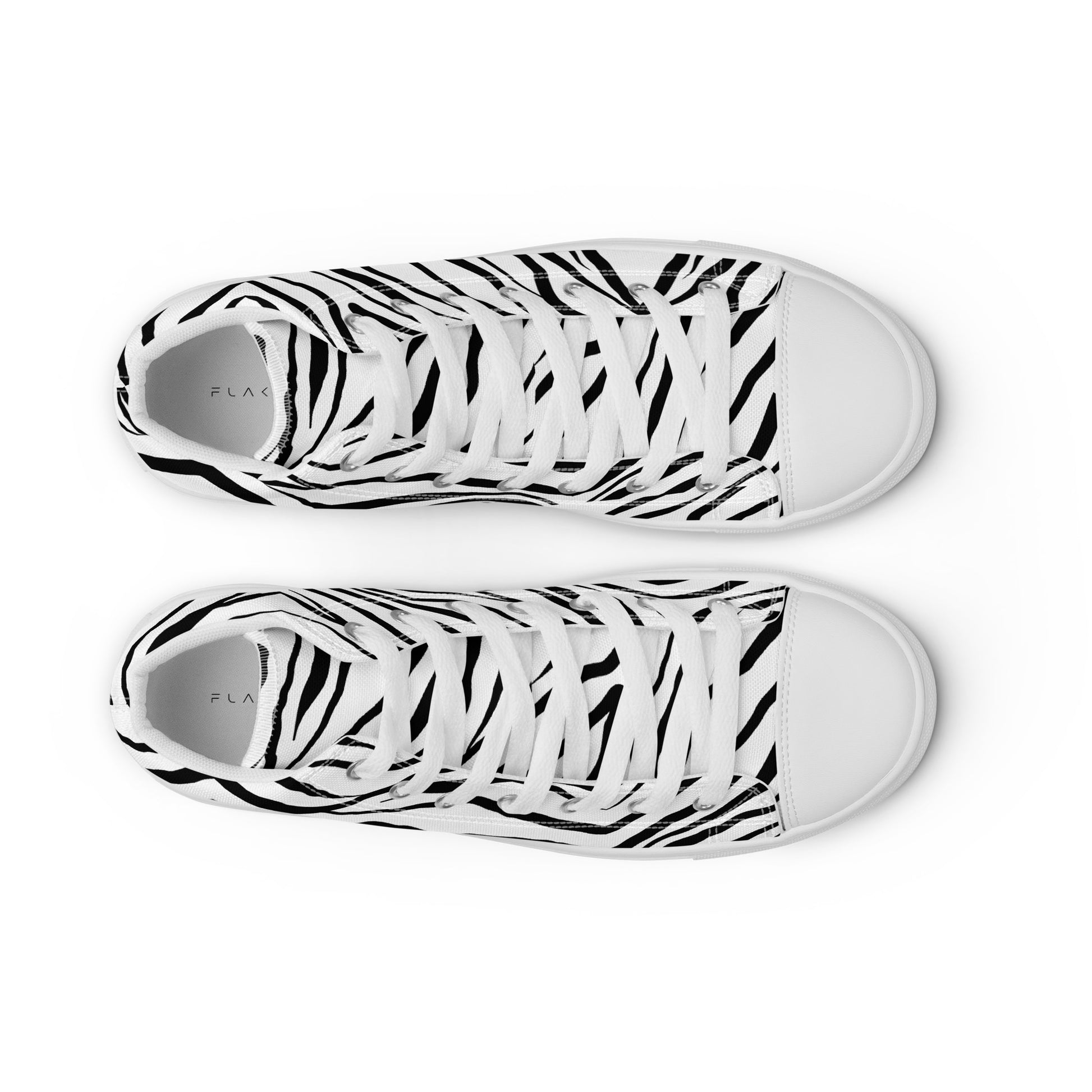 Striped Zebra Vibrance Men’s High Top Canvas Shoes - FLAKOUT