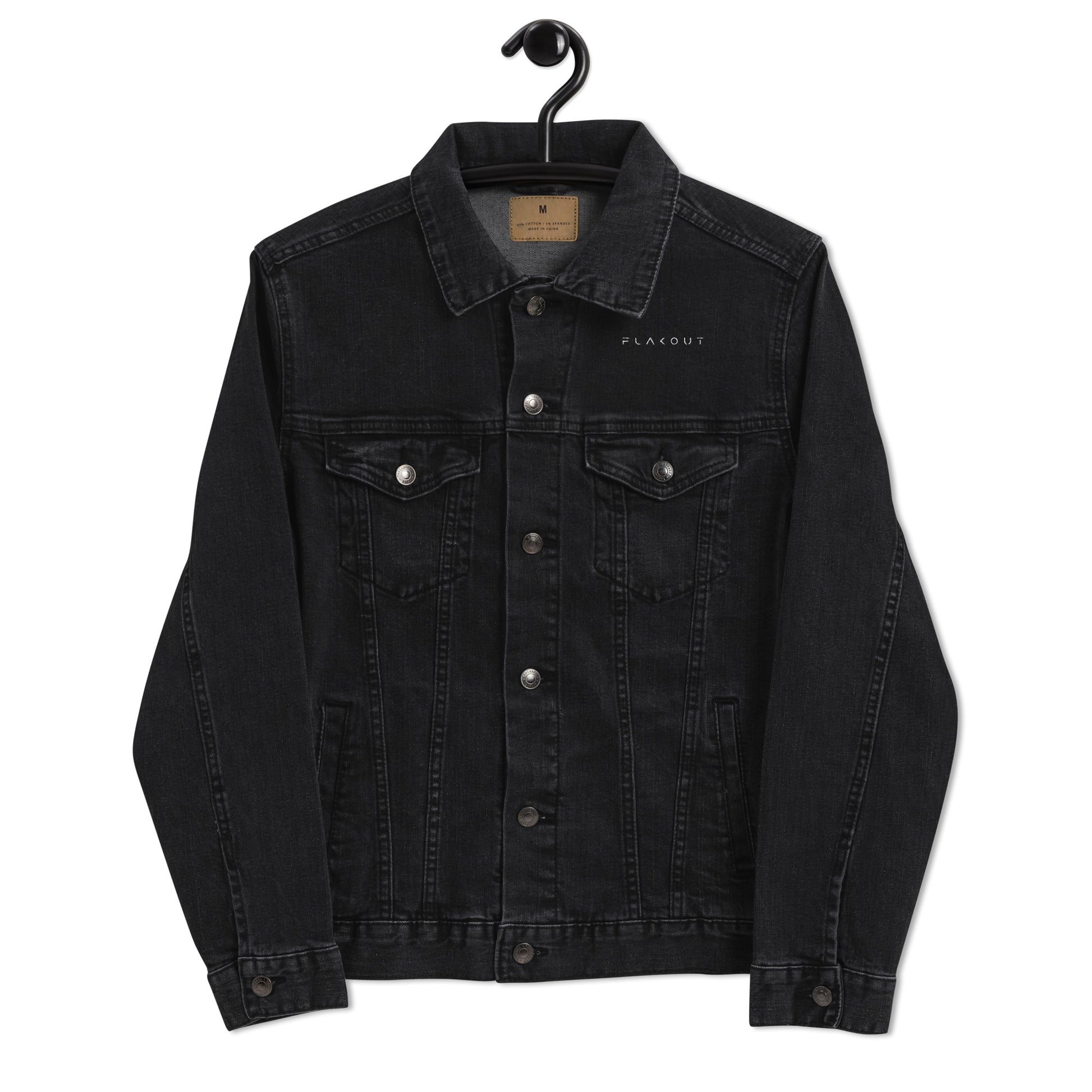 Unisex Denim Jacket Embroidered Logo - FLAKOUT