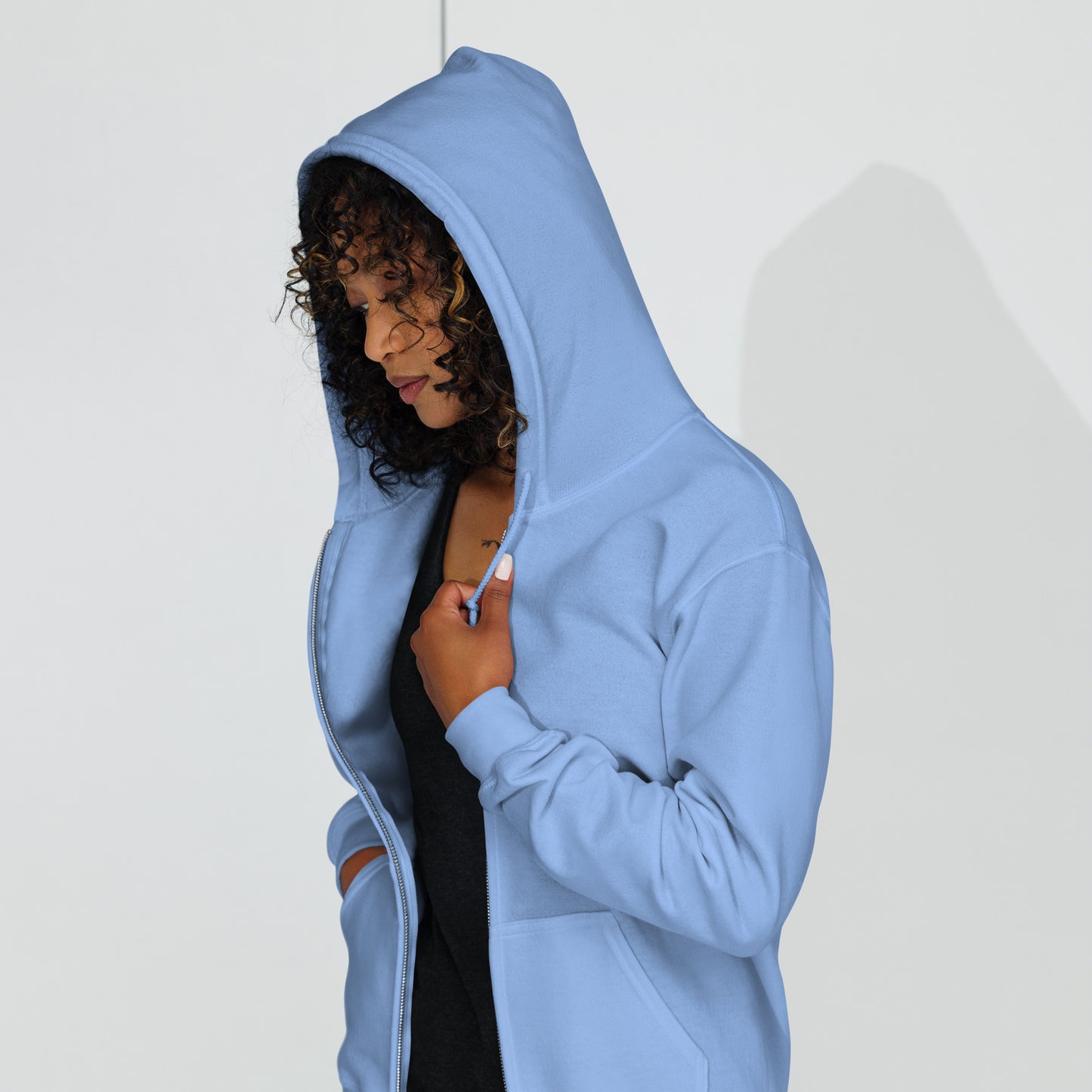 Vivid Existence Live Your Life Heavy Harmony Fusion Zip Hoodie - Carolina Blue - FLAKOUT