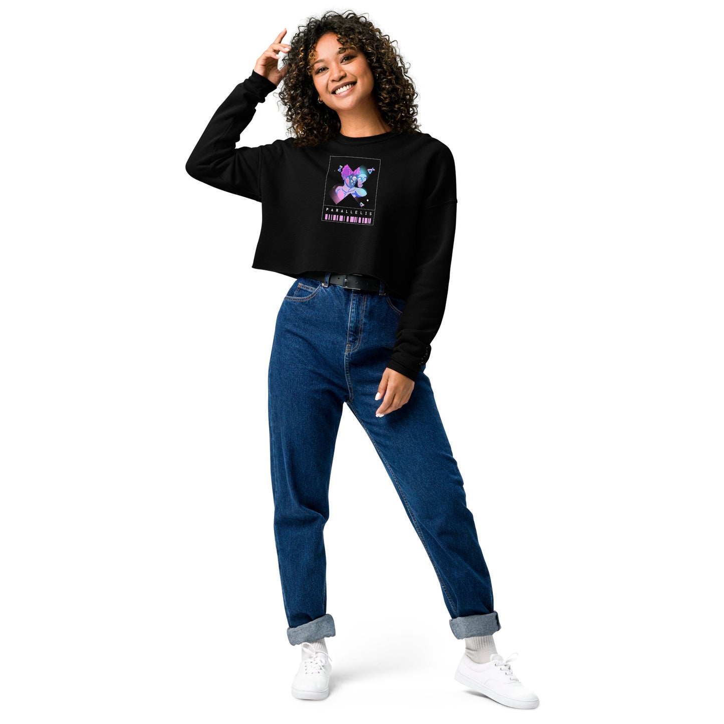 Parallelis Women's Crop Sweatshirt - FLAKOUT