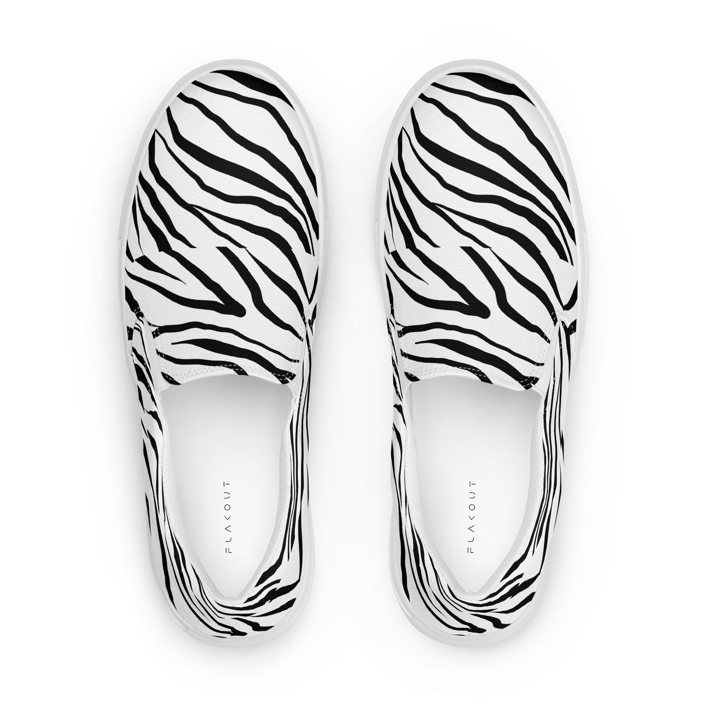 Striped Zebra Vibrance Women's Slip-On Canvas Shoes - FLAKOUT