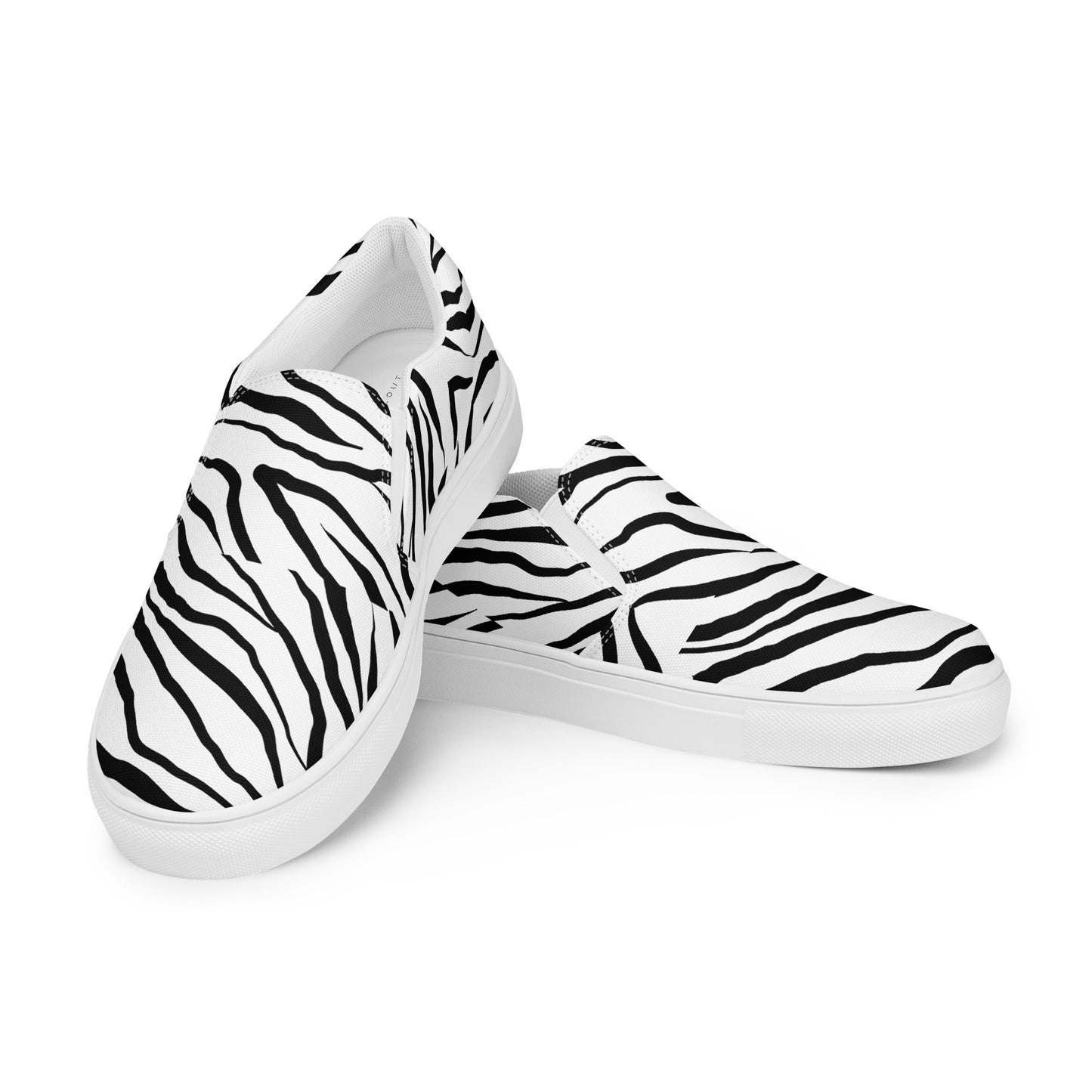 Striped Zebra Vibrance Women's Slip-On Canvas Shoes - FLAKOUT