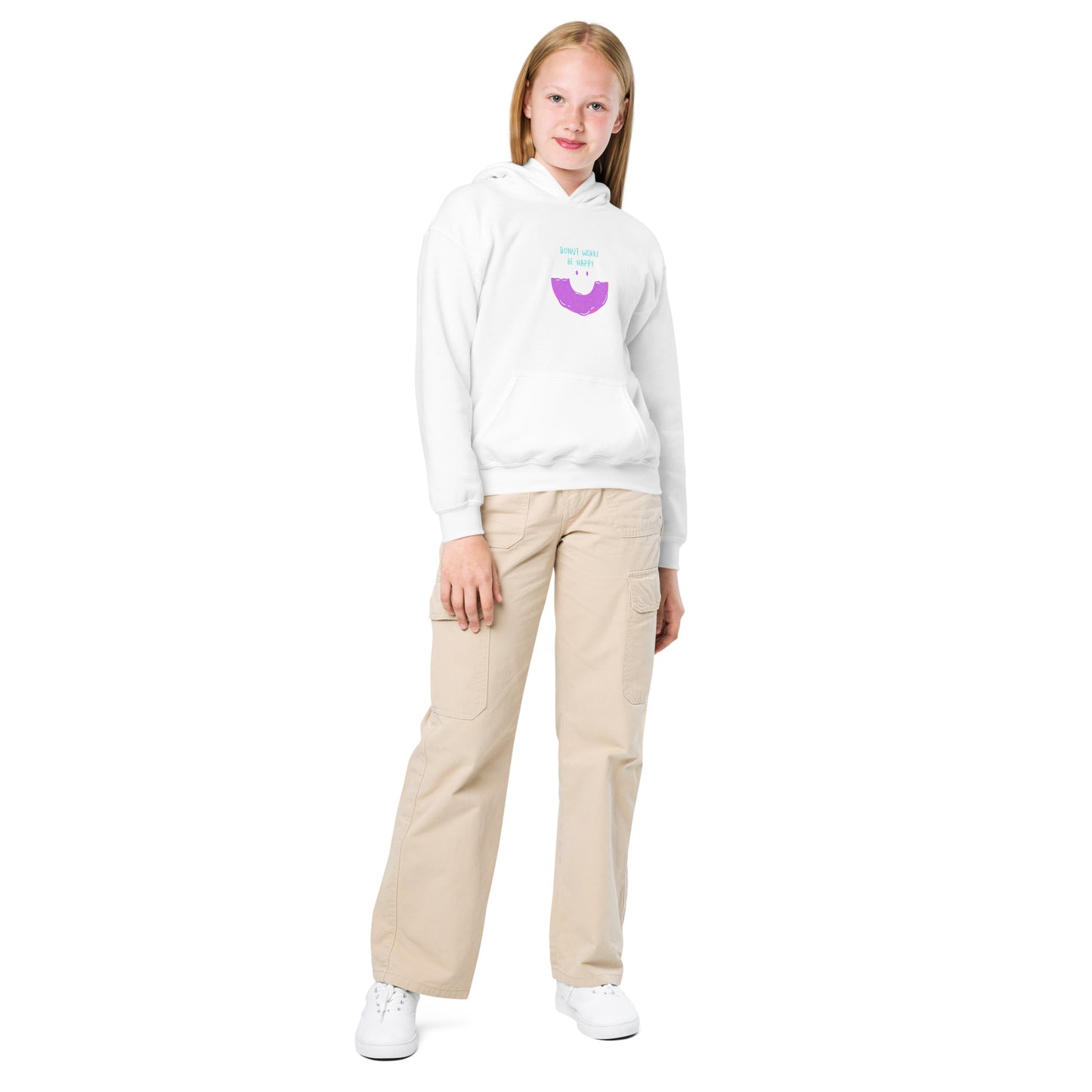 Donut Worry Be Happy Girl's Snug Blend Hoodie - FLAKOUT