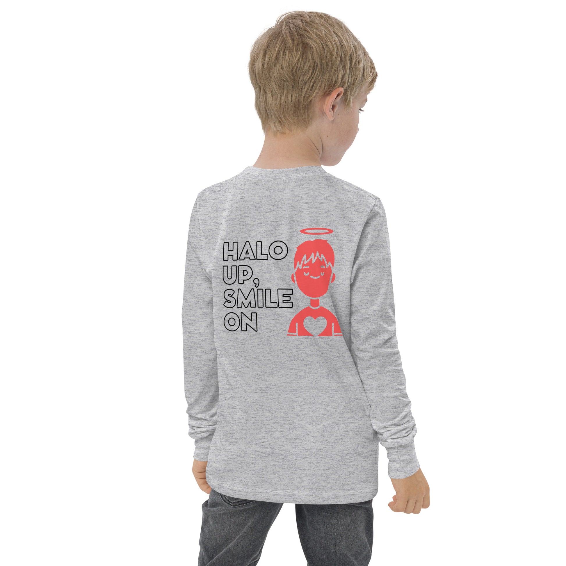 Halo Up, Smile On Unisex Kid's Long Sleeve Tee - FLAKOUT