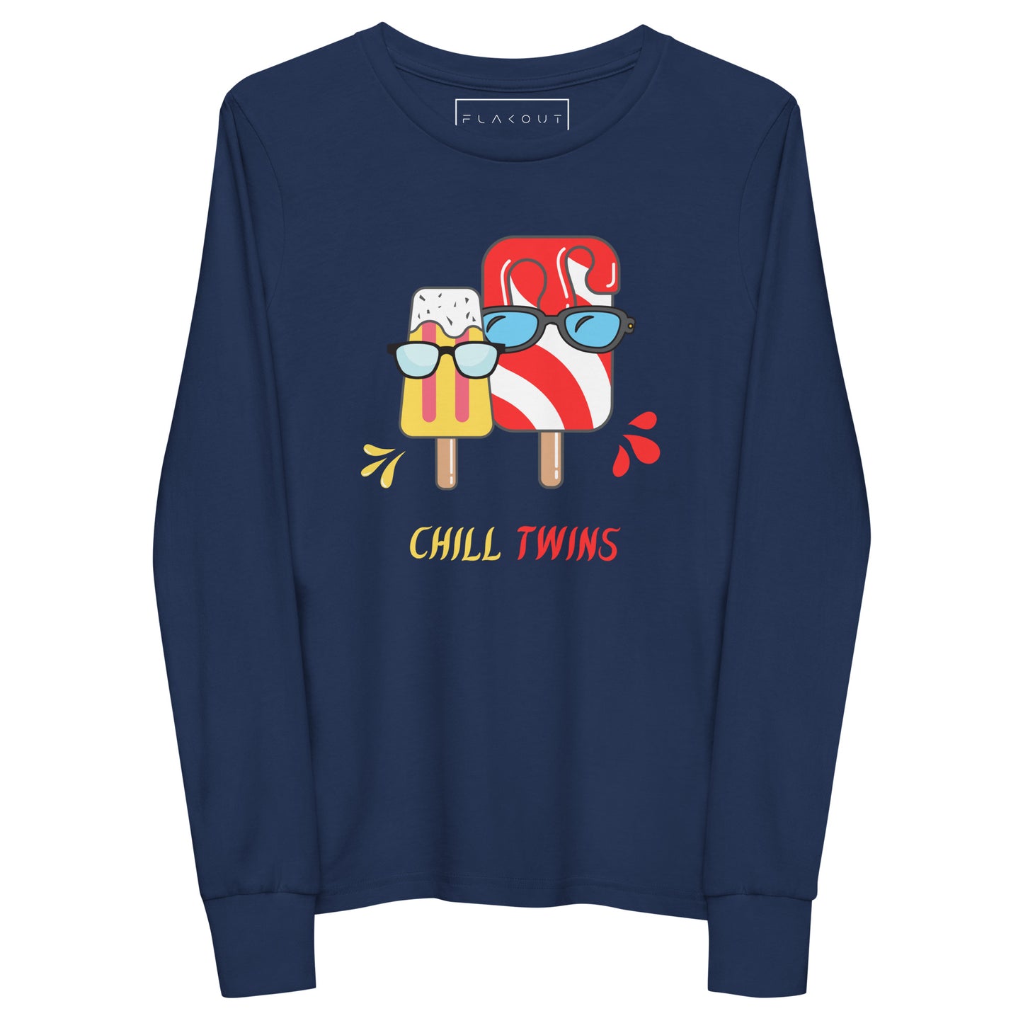 Chill Twins Unisex Kid's Long Sleeve Tee - FLAKOUT