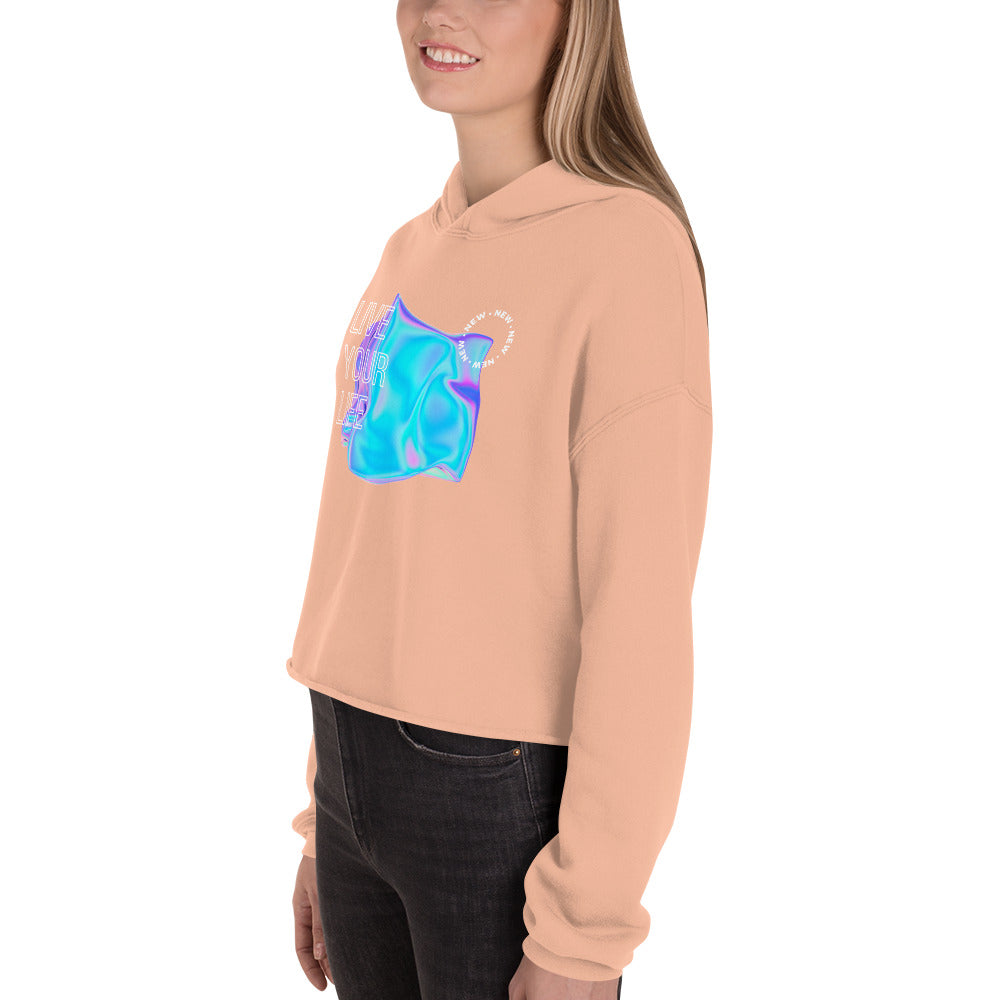 Vivid Existence Live Your Life Women's Crop Hoodie - FLAKOUT